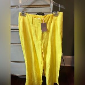 Boden vibrant, yellow trousers with pockets, cropped length NWT 4R